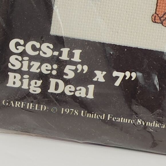 Vintage 1978 Garfield Cross Stitch Kit GCS-11 “Big Fat Hairy Deal” 5x7 Millcraft - Picture 6 of 6